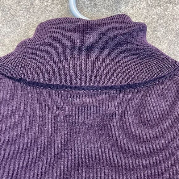 LAUREN RALPH LAUREN Sweater Women's Small Purple Turtle Neck Merino Wool Cotton - Picture 11 of 11